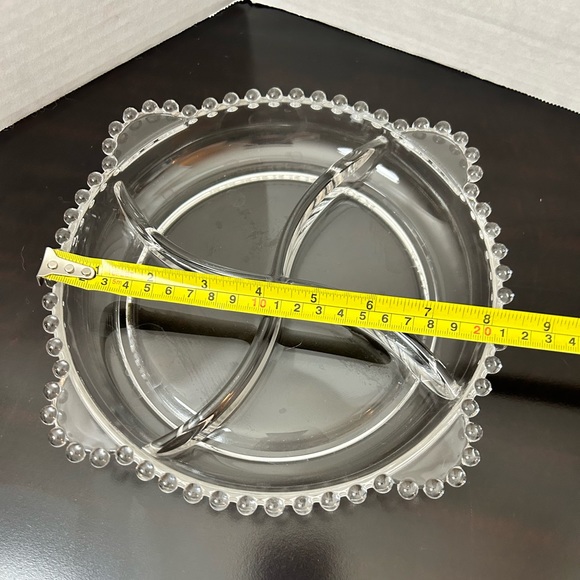 Imperial Glass Candlewick 4 Part Swirl Divided Snack Dish w/4 Handle Relish - Picture 9 of 10